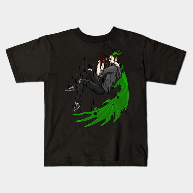 Demonic Glitch Kids T-Shirt by DahlisCrafter